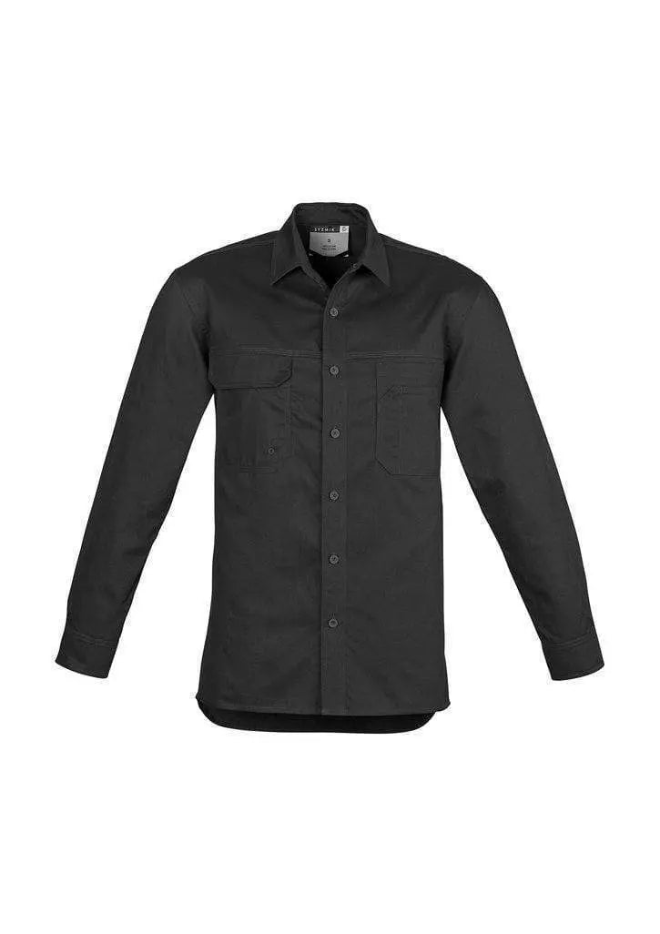 SYZMIK Men’s Lightweight Long Sleeve Tradie Shirt ZW121 Work Wear Syzmik Black S